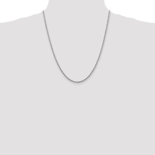 14k White Gold 2.75mm Diamond-cut Rope Chain - Seattle Gold Grillz