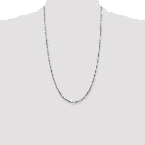 14k White Gold 2.75mm Diamond-cut Rope Chain - Seattle Gold Grillz