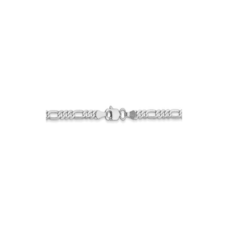 14k White Gold 2.75mm Flat Figaro Chain Anklet - Seattle Gold Grillz