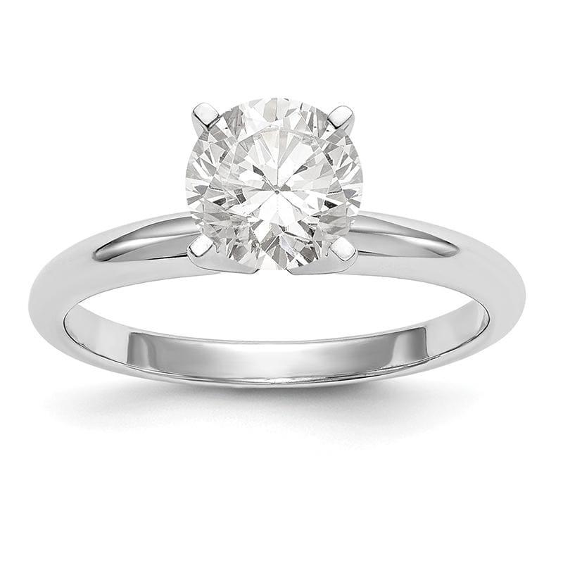 14k White Gold 2ct. Lightweight 4-Prong Solitaire Ring Mounting - Seattle Gold Grillz