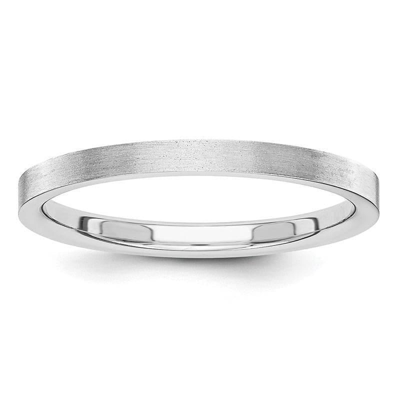 14k White Gold 2mm Flat Satin Band - Seattle Gold Grillz