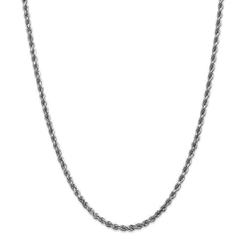 14k White Gold 3.5mm Diamond Cut Rope Chain - Seattle Gold Grillz