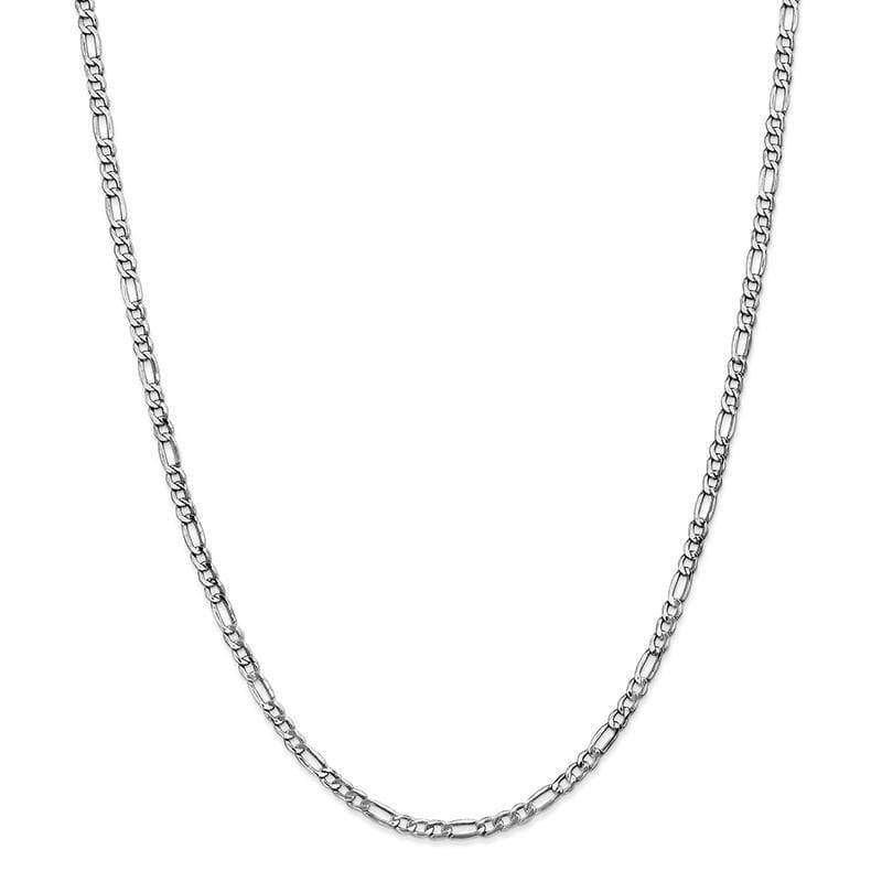 14k White Gold 3.5mm Semi-Solid Figaro Chain - Seattle Gold Grillz