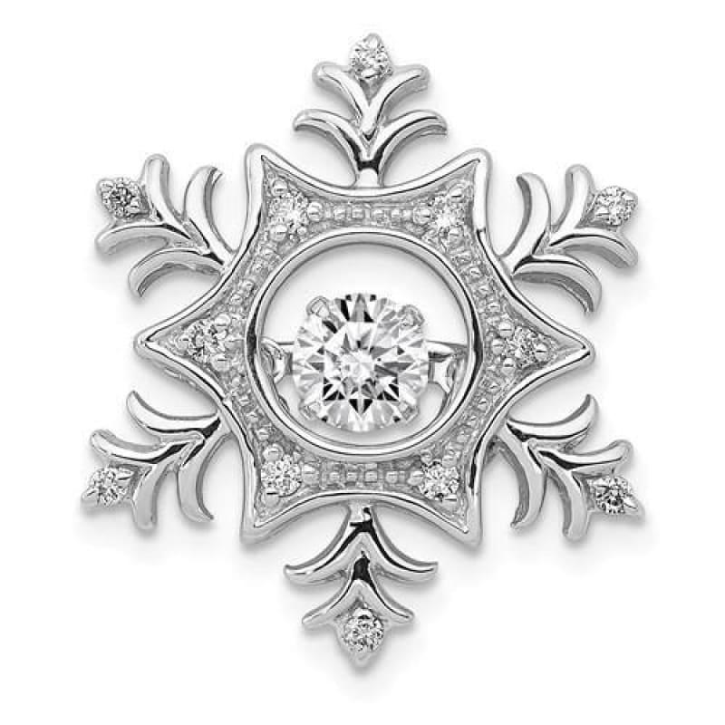 14k White Gold 3-8ct Vibrant Diamond Snowflake Pendant - Seattle Gold Grillz