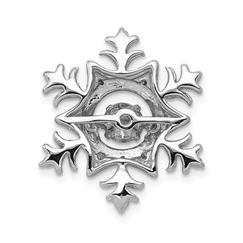 14k White Gold 3-8ct Vibrant Diamond Snowflake Pendant - Seattle Gold Grillz
