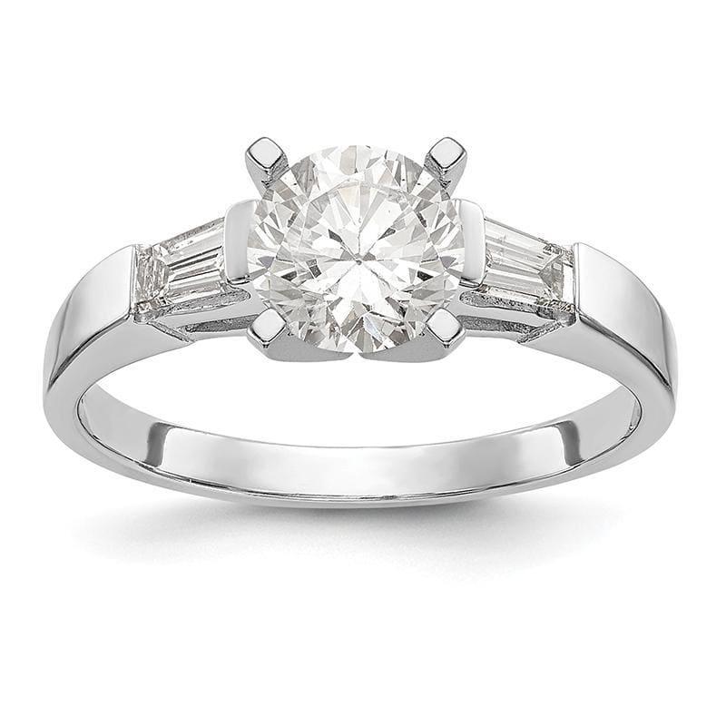 14K White Gold 3-Stone Diamond Peg Set Engagement Ring - Seattle Gold Grillz