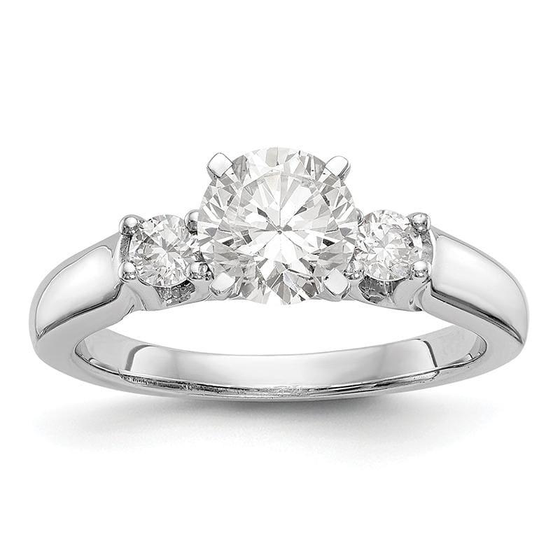 14K White Gold 3-Stone Diamond Peg Set Engagement Ring - Seattle Gold Grillz