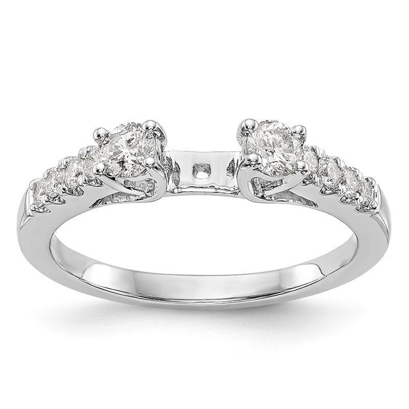 14K White Gold 3-Stone Peg Set Engagement Ring Mounting - Seattle Gold Grillz