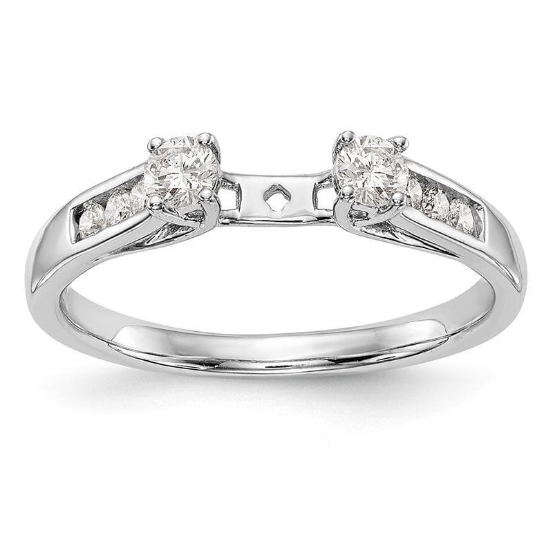 14K White Gold 3-Stone Peg Set Engagement Ring Mounting - Seattle Gold Grillz