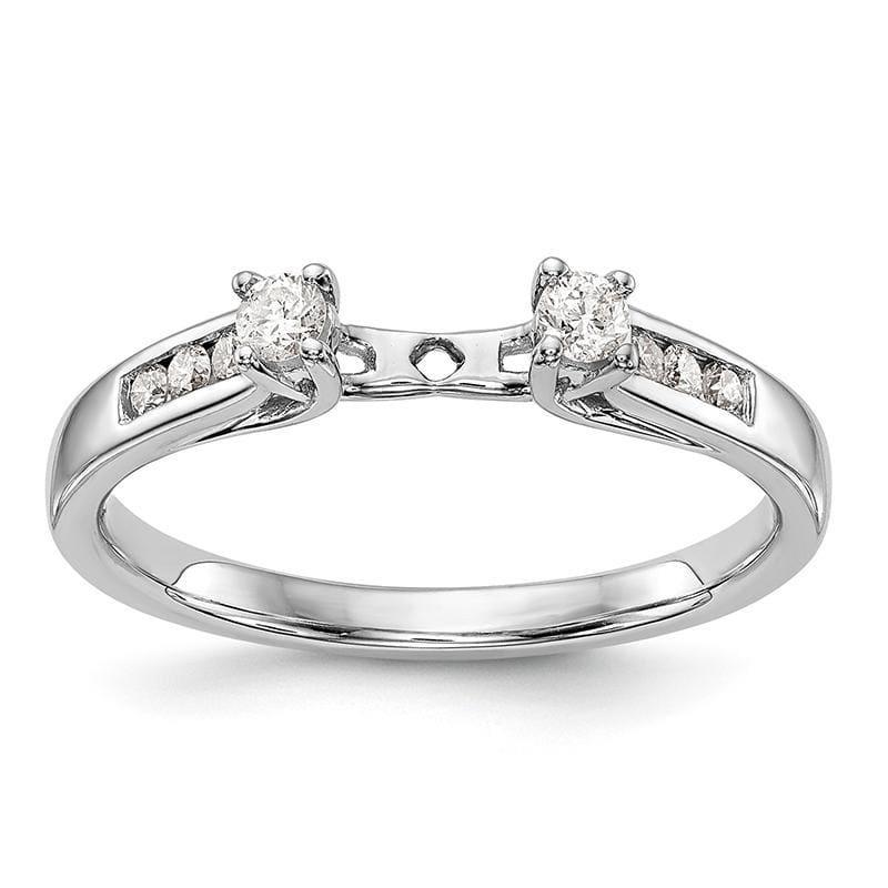 14K White Gold 3-Stone Peg Set Engagement Ring Mounting - Seattle Gold Grillz