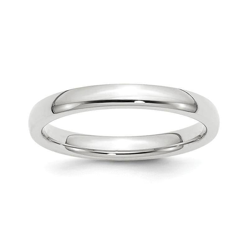 14k White Gold 3mm Comfort-Fit Band - Seattle Gold Grillz