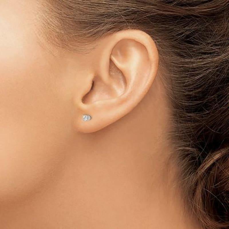14k White Gold 3mm CZ stud earrings - Seattle Gold Grillz