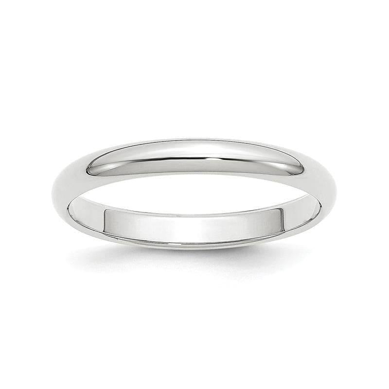 14k White Gold 3mm Half-Round Band - Seattle Gold Grillz