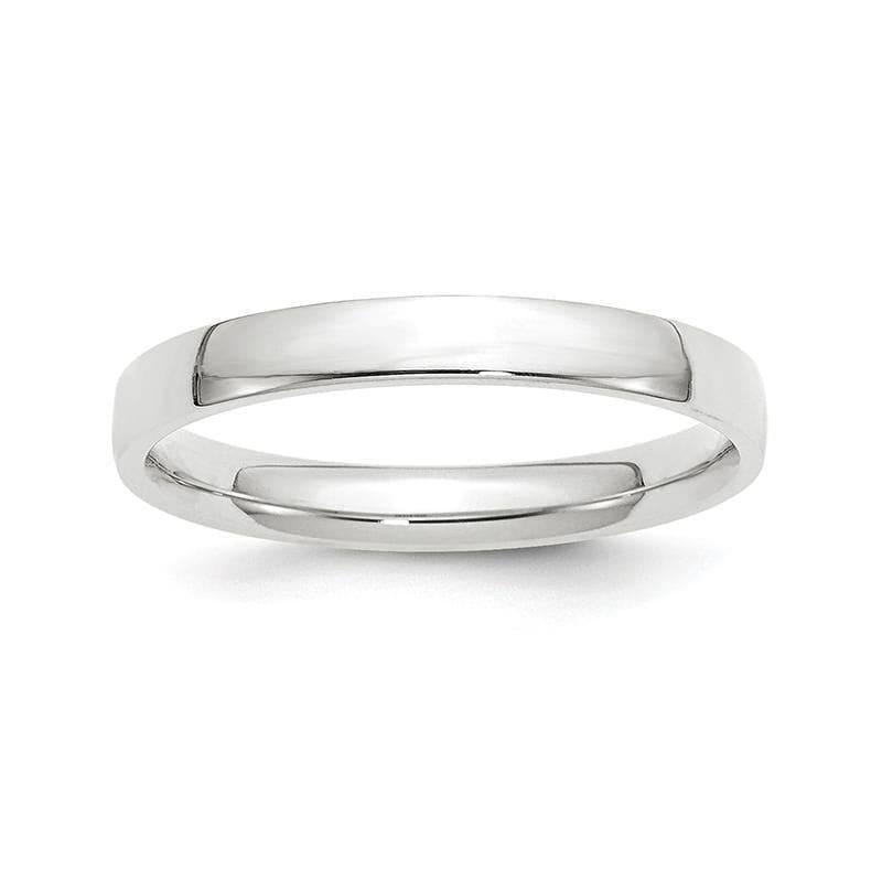 14K White Gold 3mm Lightweight Comfort Fit Band - Seattle Gold Grillz