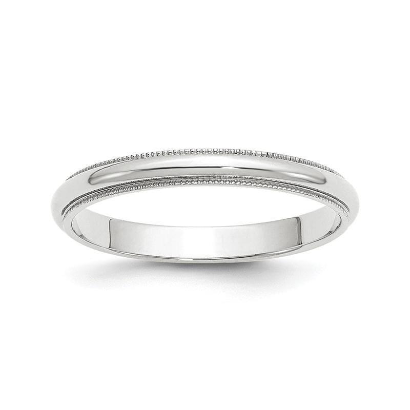 14k White Gold 3mm Milgrain Band - Seattle Gold Grillz