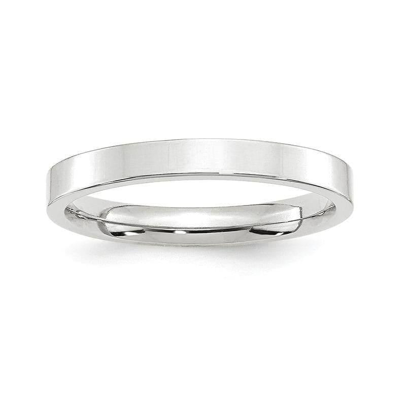 14K White Gold 3mm Standard Flat Comfort Fit Band - Seattle Gold Grillz