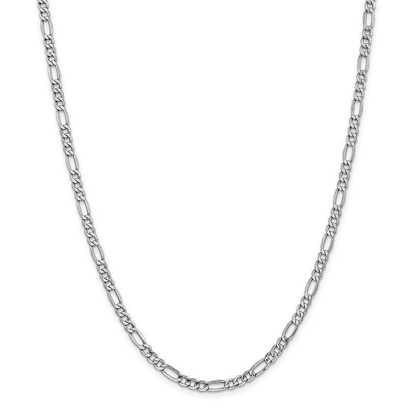 14k White Gold 4.4mm Semi-Solid Figaro Chain - Seattle Gold Grillz
