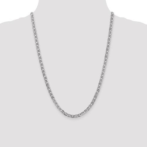 14k White Gold 4.5mm Concave Anchor Chain - Seattle Gold Grillz