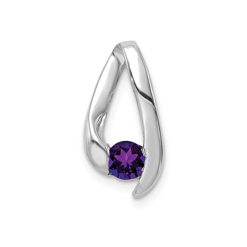 14k White Gold 4mm Amethyst pendant - Seattle Gold Grillz