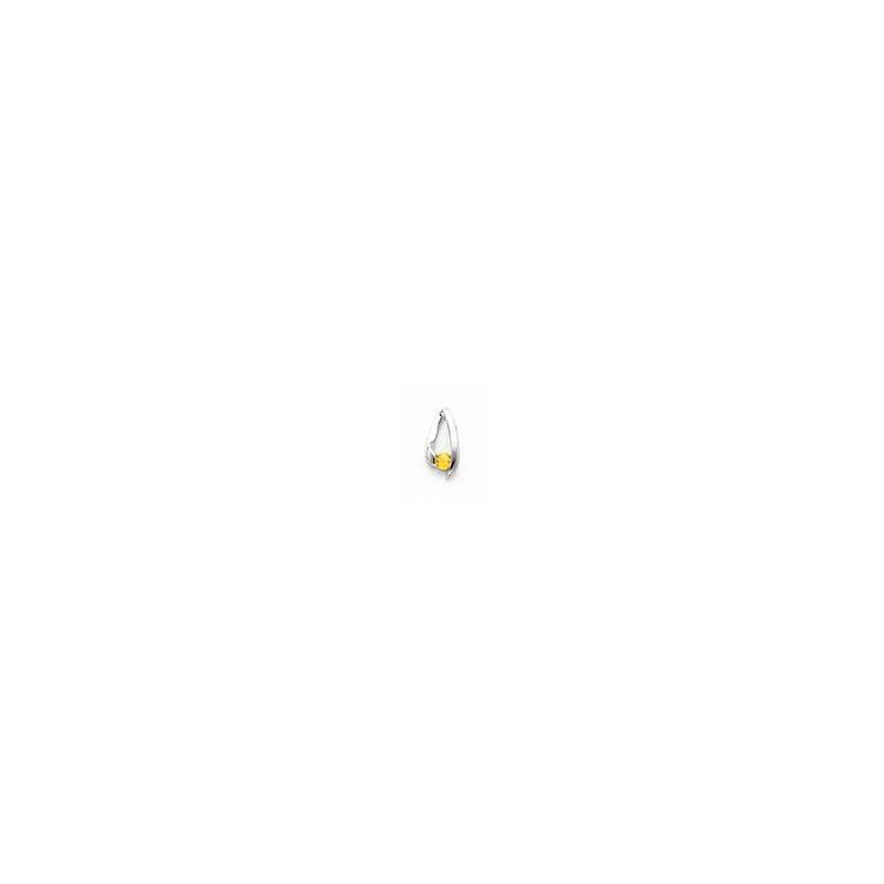 14k White Gold 4mm Citrine pendant - Seattle Gold Grillz