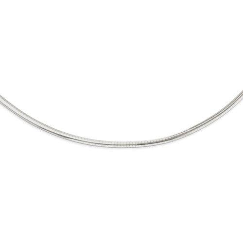 14K White Gold 4mm Domed Omega Chain - Seattle Gold Grillz