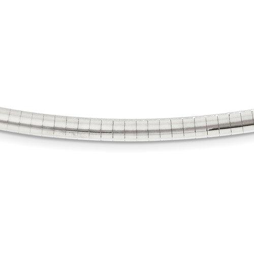 14K White Gold 4mm Domed Omega Chain - Seattle Gold Grillz