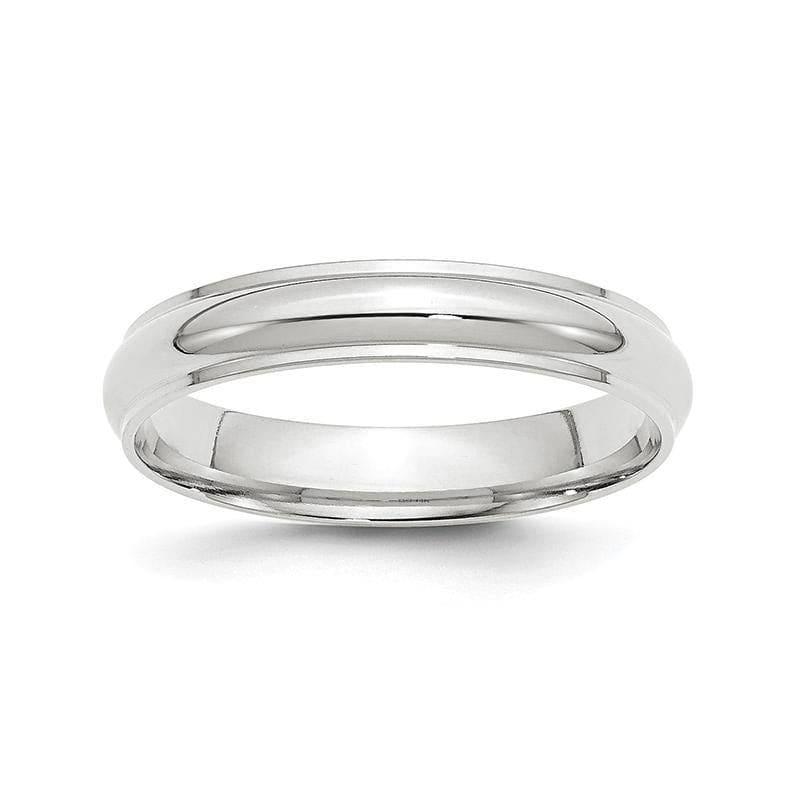 14K White Gold 4mm Half Round with Edge Band - Seattle Gold Grillz