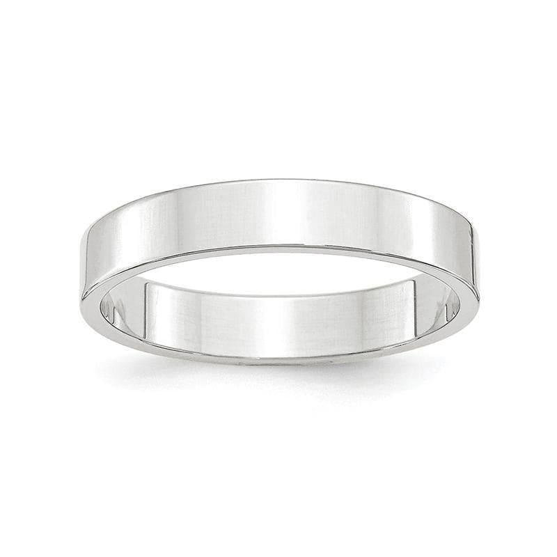 14K White Gold 4mm Lightweight Flat Band - Seattle Gold Grillz