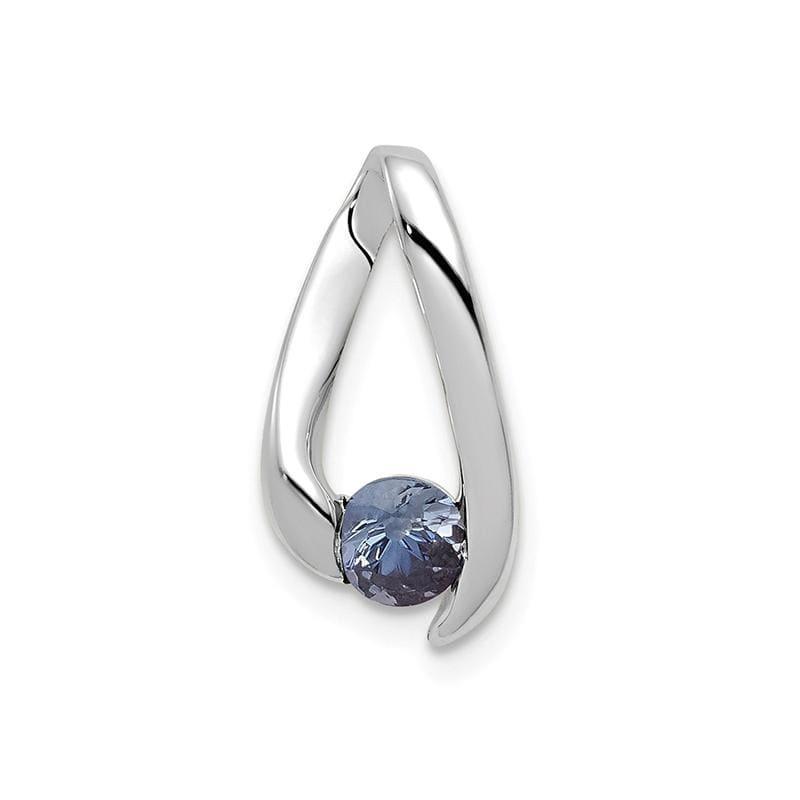 14k White Gold 4mm Tanzanite Pendant - Seattle Gold Grillz