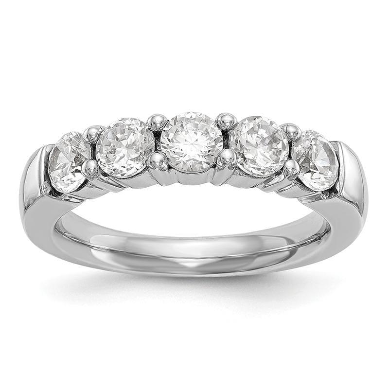 14K White Gold 5-Stone Diamond Band - Seattle Gold Grillz