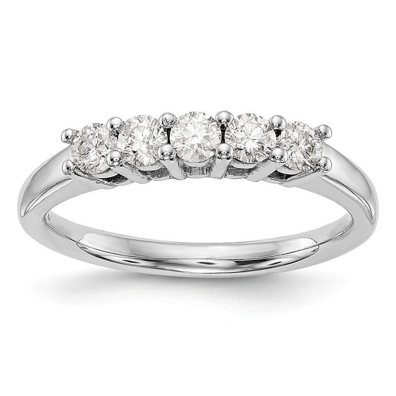 14K White Gold 5-Stone Diamond Band - Seattle Gold Grillz