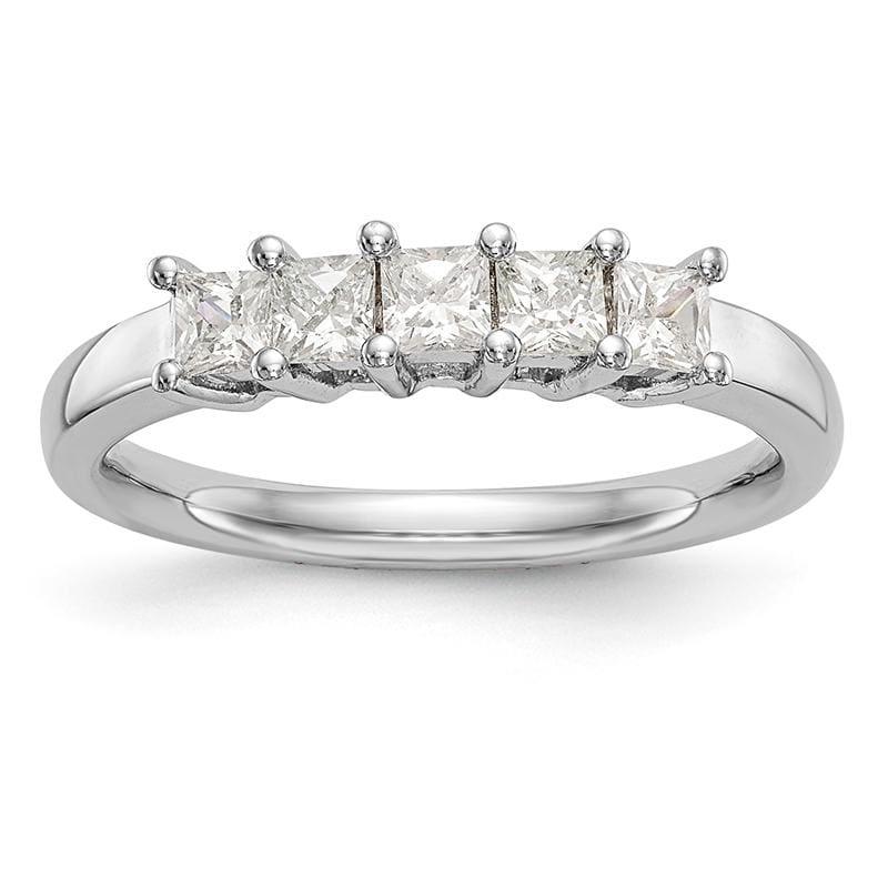 14K White Gold 5-Stone Diamond Band - Seattle Gold Grillz