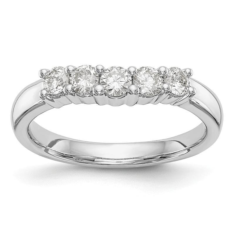 14K White Gold 5-Stone Diamond Band - Seattle Gold Grillz