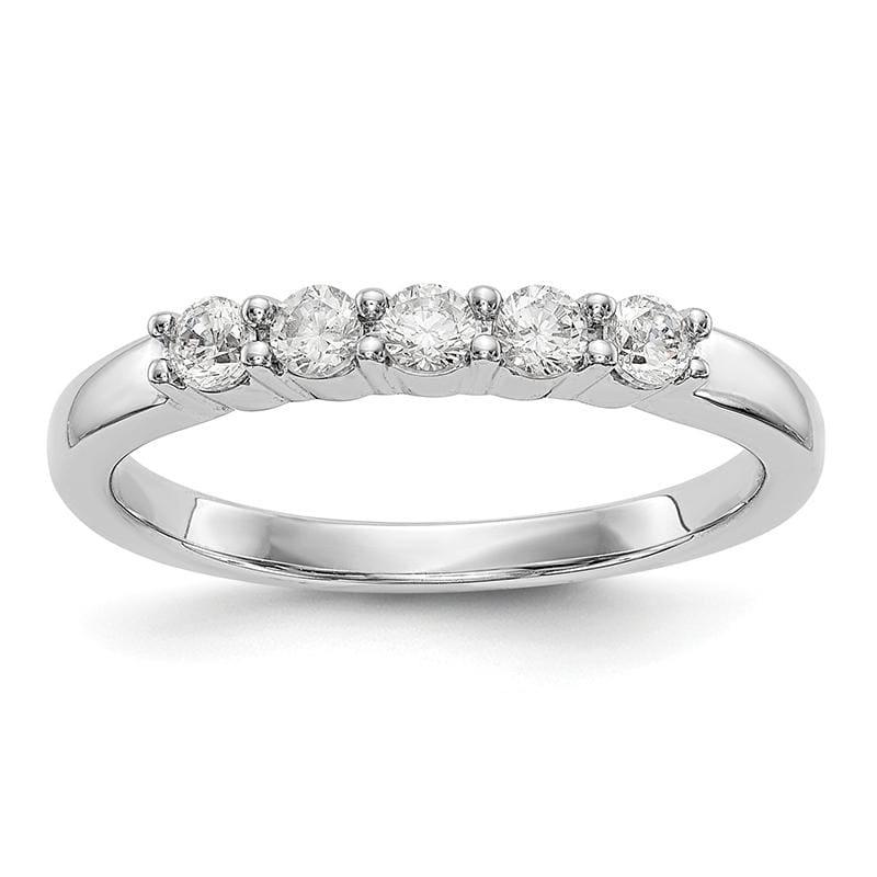 14K White Gold 5-Stone Diamond Band - Seattle Gold Grillz