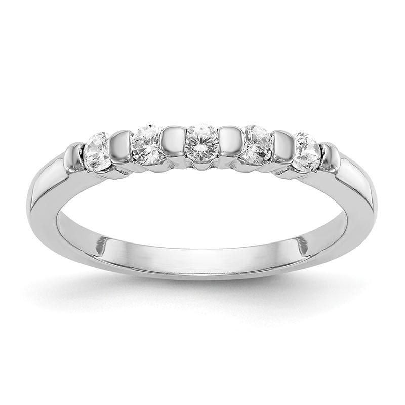 14K White Gold 5-Stone Diamond Band - Seattle Gold Grillz