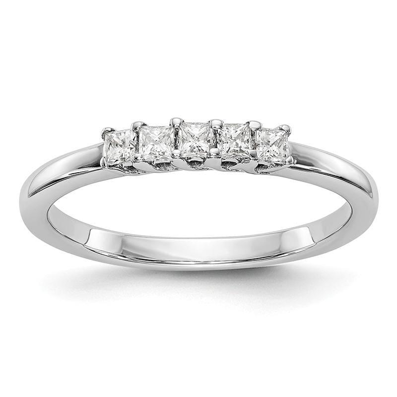 14K White Gold 5-Stone Diamond Band - Seattle Gold Grillz