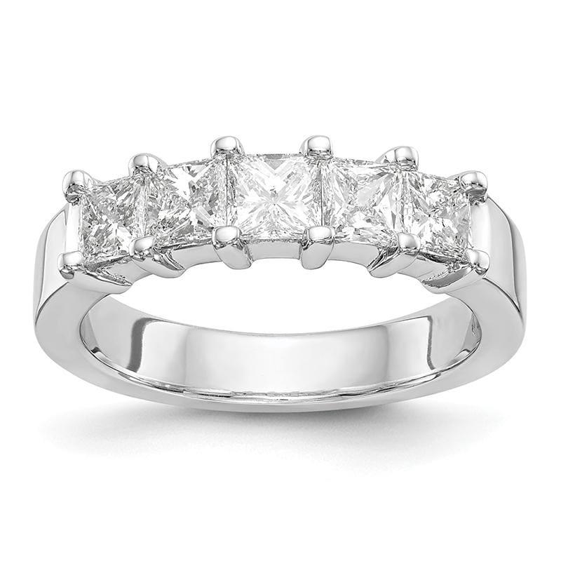 14K White Gold 5-Stone Diamond Band - Seattle Gold Grillz