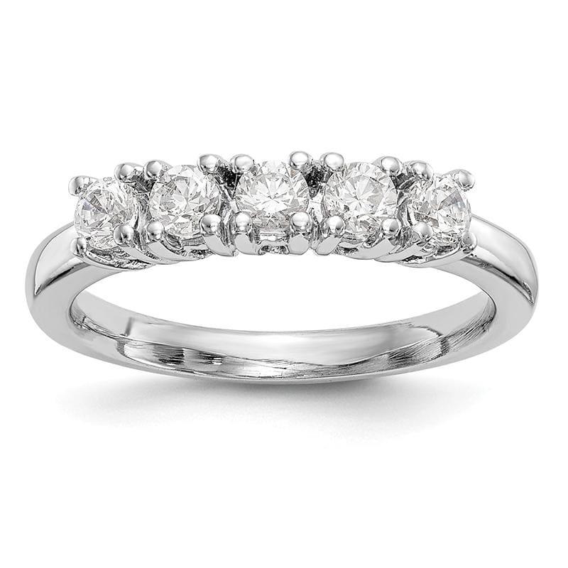 14K White Gold 5-Stone Diamond Band - Seattle Gold Grillz