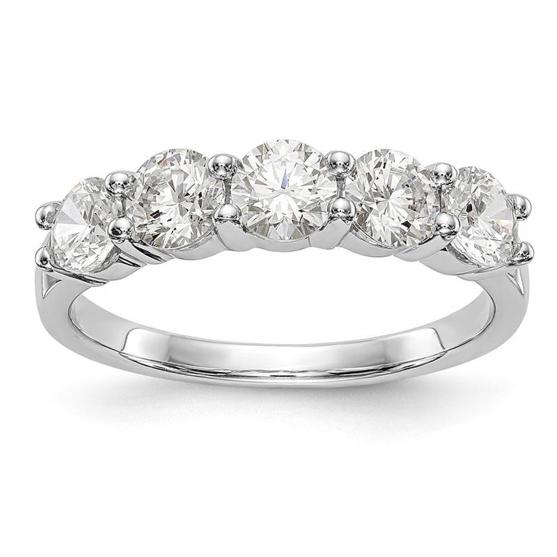 14K White Gold 5-Stone Diamond Band - Seattle Gold Grillz