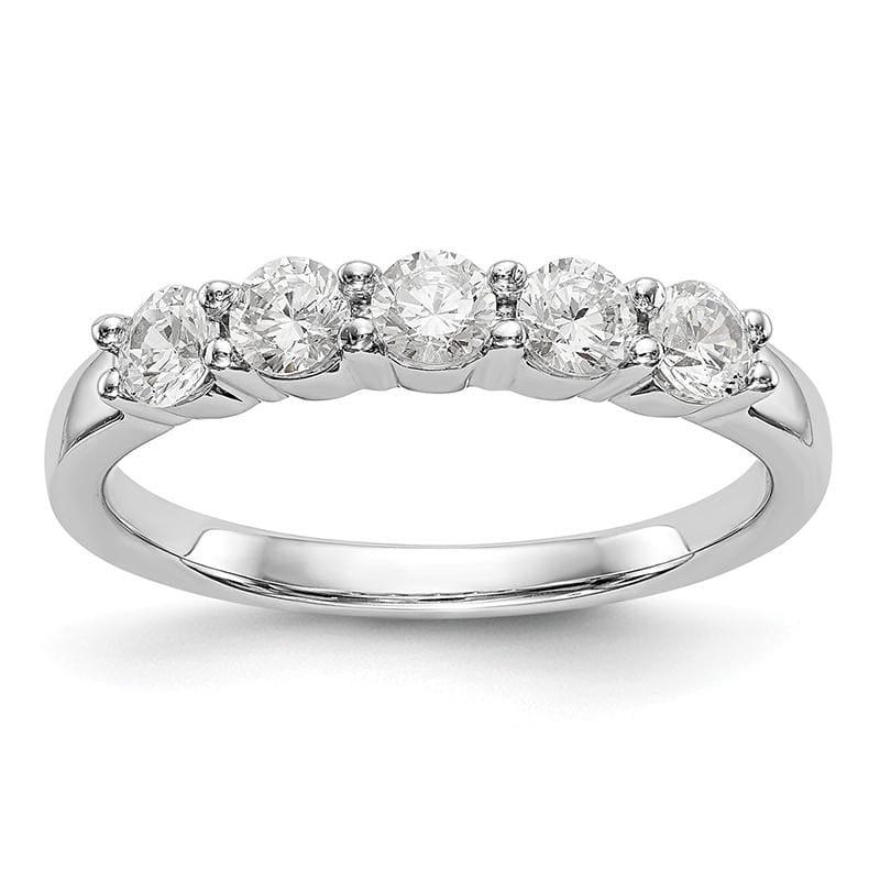 14K White Gold 5-Stone Diamond Band - Seattle Gold Grillz