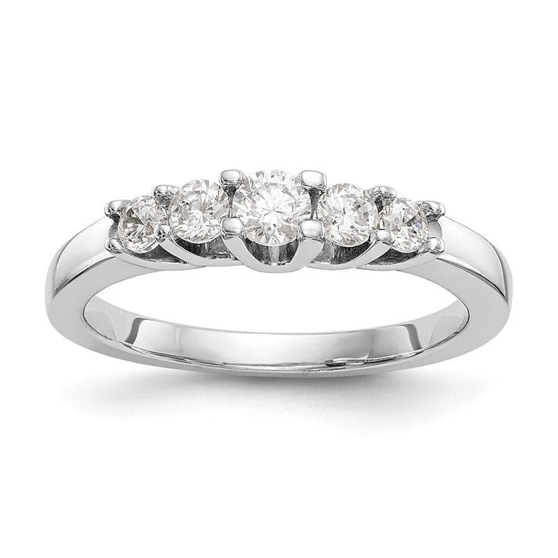 14K White Gold 5-Stone Diamond Band - Seattle Gold Grillz