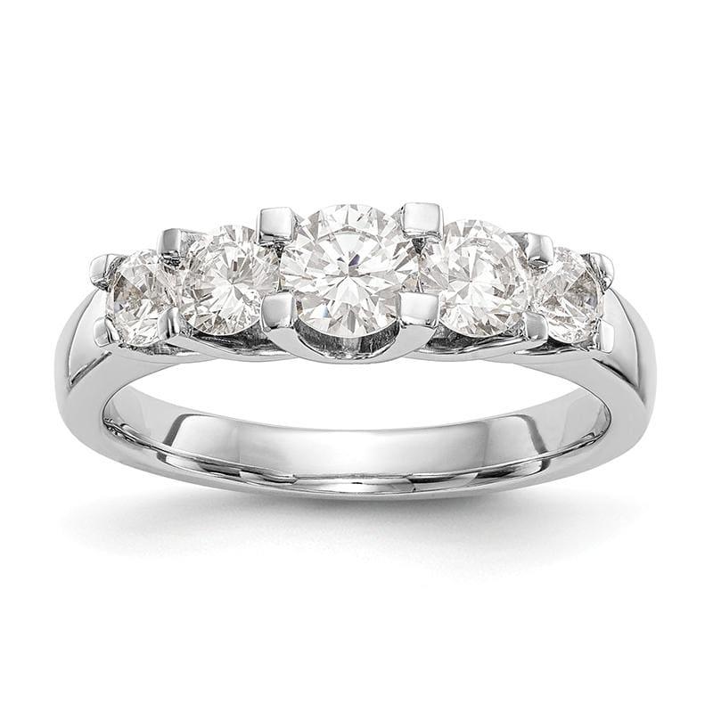 14K White Gold 5-Stone Diamond Band - Seattle Gold Grillz