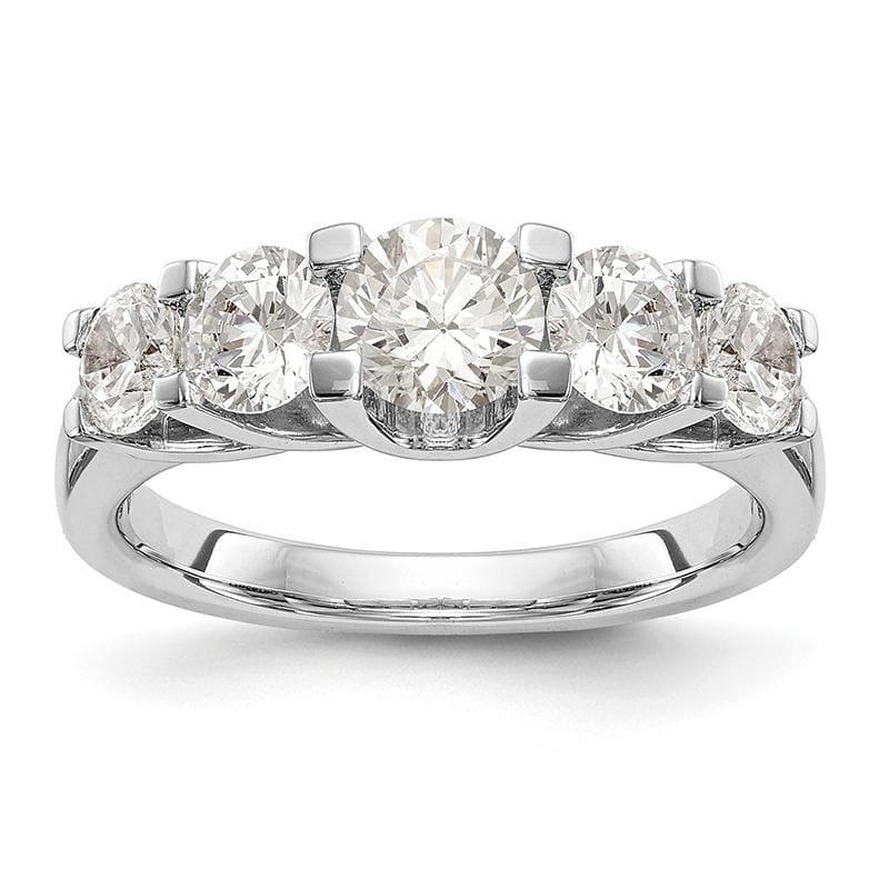 14K White Gold 5-Stone Diamond Band - Seattle Gold Grillz