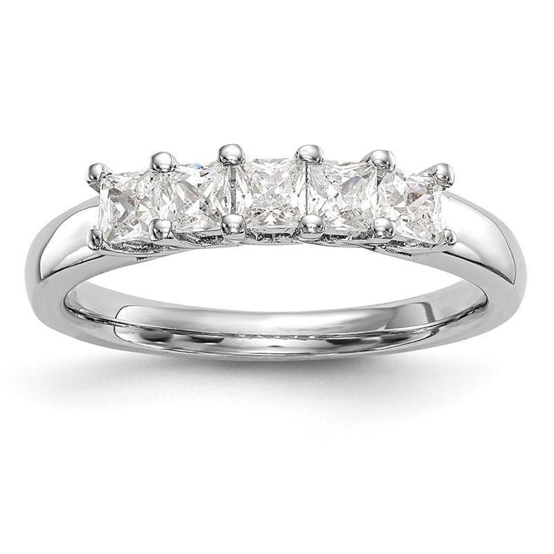 14K White Gold 5-Stone Diamond Band - Seattle Gold Grillz