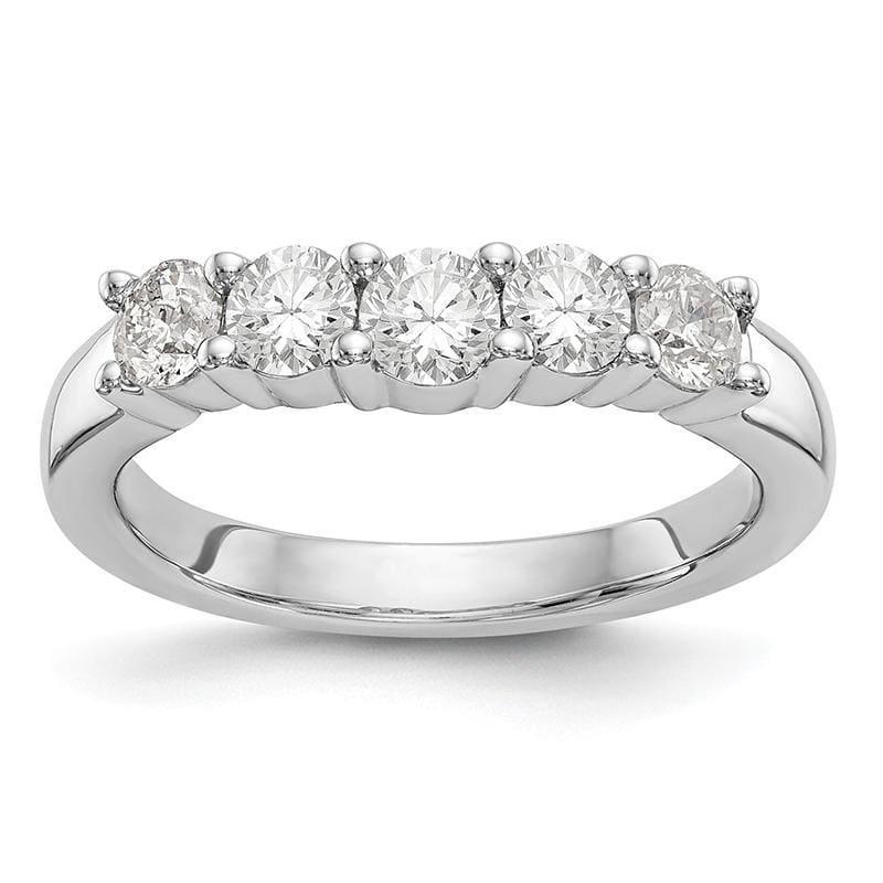 14K White Gold 5-Stone Diamond Band - Seattle Gold Grillz