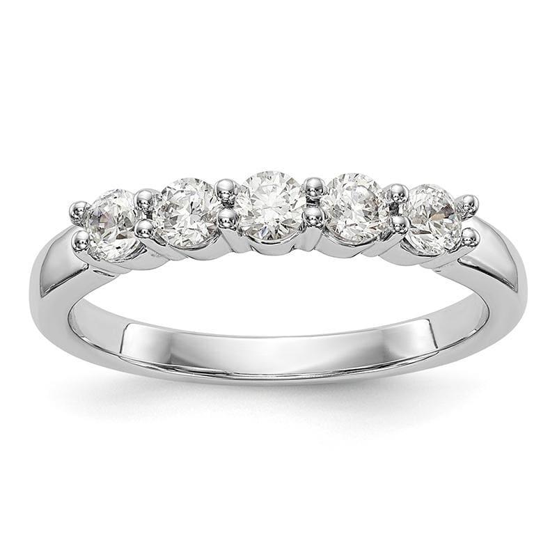 14K White Gold 5-Stone Diamond Band - Seattle Gold Grillz