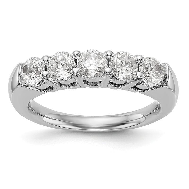 14K White Gold 5-Stone Diamond Band - Seattle Gold Grillz