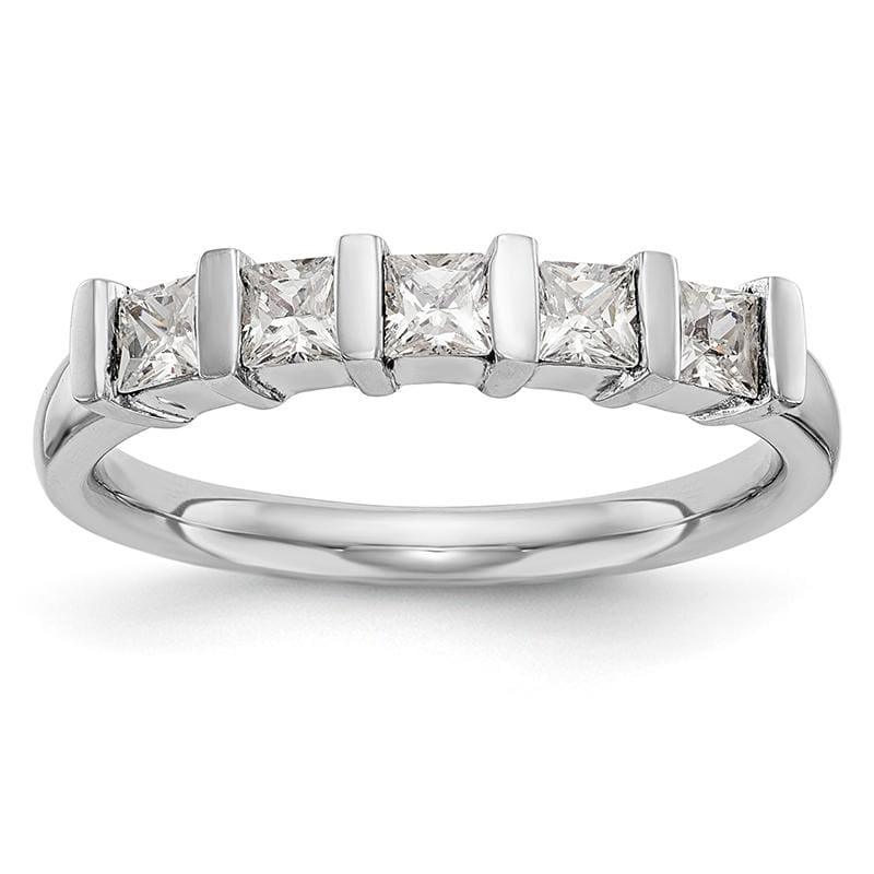 14K White Gold 5-Stone Diamond Band - Seattle Gold Grillz