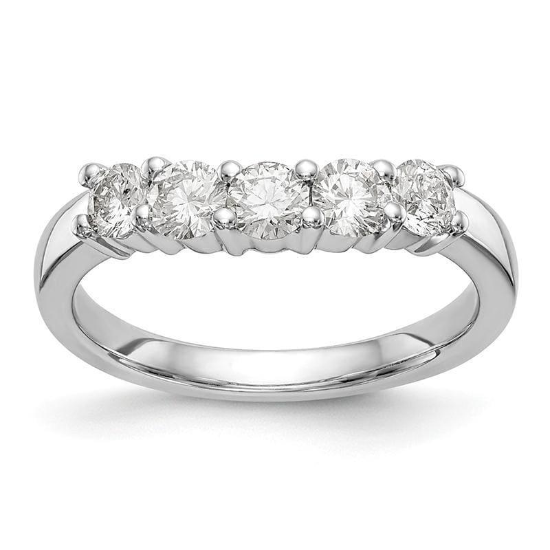 14K White Gold 5-Stone Diamond Band - Seattle Gold Grillz