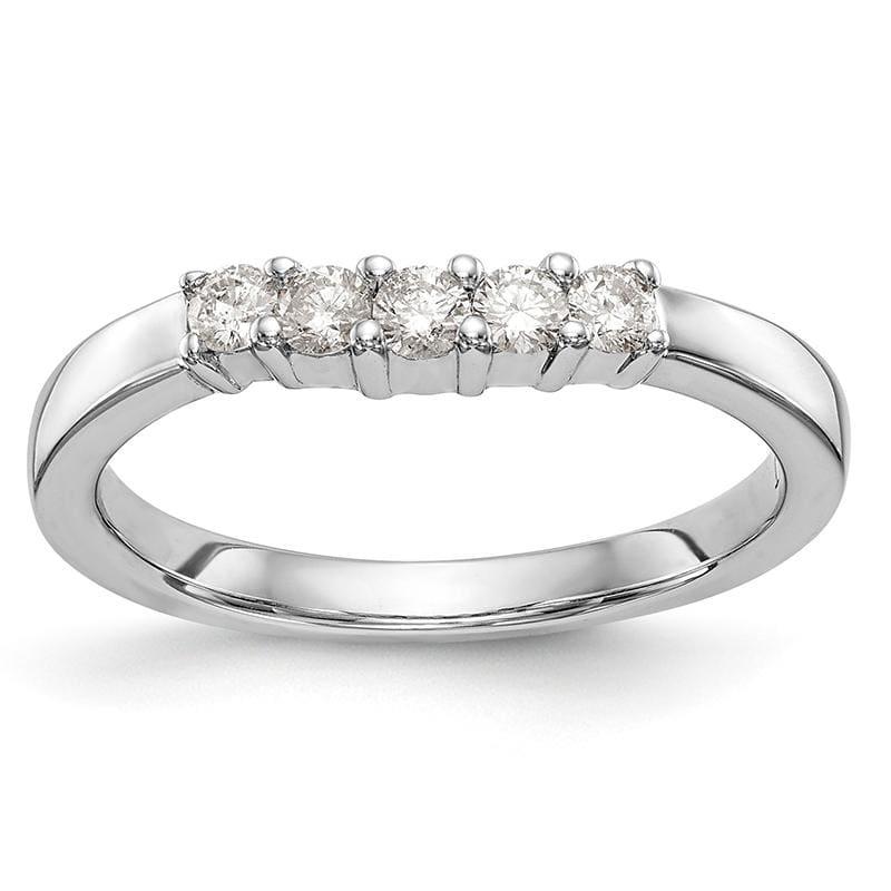 14K White Gold 5-Stone Diamond Band Mounting - Seattle Gold Grillz